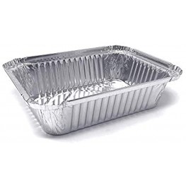 CHOP MALL Foil Pans with Lids Durable Heavy Duty Disposable Aluminum Foil Food Containers for Catering Baking Roasting Pans BBQ Holidays Buffet Trays,Loaf 50 Pack 7.28 x 5.3 inch