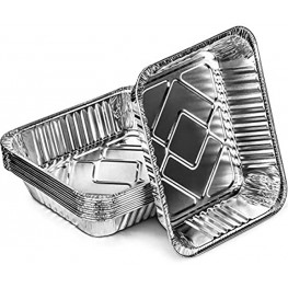 DecorRack 10 Aluminum Pans 9 x 13 Half-Size Steam Table Deep Heavy Duty Aluminum Pans Disposable Food Storage Foil Baking Pan for Cooking Heating Storing Meal Prep 10 Pack