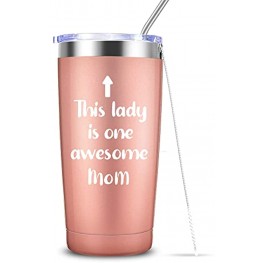 Mom Gifts New Mom Gifts Birthday Mothers Day Christmas Gifts for Mom from Daughter Son 20 oz Mom Tumbler Cup Rose Gold