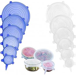 12 Pieces of Transparent Reusable Silicone Stretch Lids 6 Sizes Silicone Covers Apply to Meet Most Containers Microwave Cover Leak-proof Bowl Cover Reusable Durable Food Storage Cover