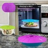 Elegant Live Set of 5 Heat Resistant Microwave Cover Various Sizes Silicone lids for Bowls Plate Pots Pans StoveTop Oven Fridge and Freezer Safe.