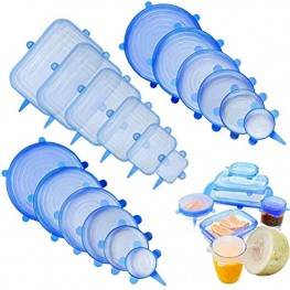 Leaf&cici Silicone Stretch Lids,18 Pack of Various Sizes to Fit Various Size and Shape of Containers,Reusable Durable and Expandable Food Covers As Seen On TV,Keeping Food Fresh Dishwasher and Freez