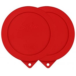 Sophico 4 Cup Round Silicone Storage Cover Lids Replacement for Anchor Hocking and Pyrex 7201-PC Glass Bowls Container not Included Red-2 Pack