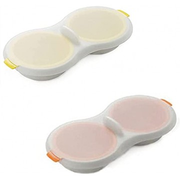 2 Pieces of Microwave Oven Double Cup Egg Cooker Kitchen Cooking Food Grade Boiled Poached Egg Drain Gadget