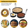 4 Inch Non Stick Egg Rings 6 Inch Stainless Steel Pancake Rings 8 Inch Omelet Rings Griddle Ring Set Fried Egg Poacher Egg Cooking Mold with Oil Brush for Eggs Omelets Pancakes Muffins