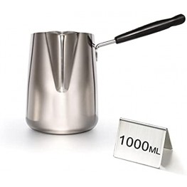 ELUSH 1000ml 33oz Butter Warmer Premium Stainless Steel Milk Warmer Pot with Spout Butter Pan Turkish Coffee Pot Chocolate Melting Pot 1000ml