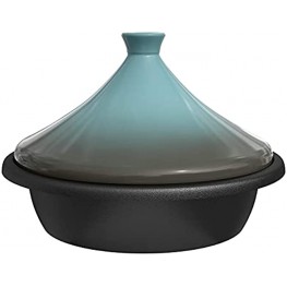 Moroccan Tagine By Kook Enameled Cast Iron Base With Ceramic Lid Stone Blue