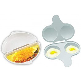 Nordic Ware Easy Breakfast Set Omelet Pan and 2 Cavity Egg Poacher Microwaveable