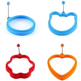 silicone egg rings pancake pan mold egg mcmuffins non stick,egg molds for frying ring molds for cooking sandwich maker. crumpet cooker ring cooking fried egg ring. 4pcs Multiple colors
